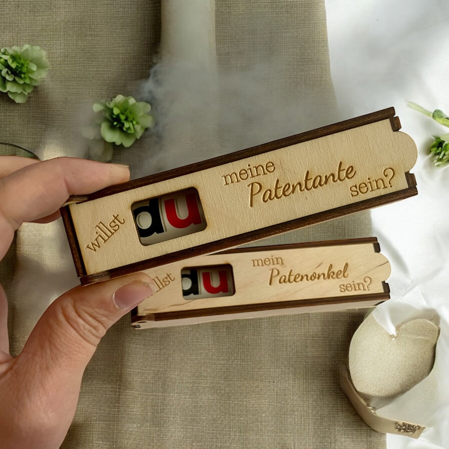 Schokoriegel Geschenk Box für willst du Patentante Patenonkel sein? schokoriegelbox Das Glückswerk