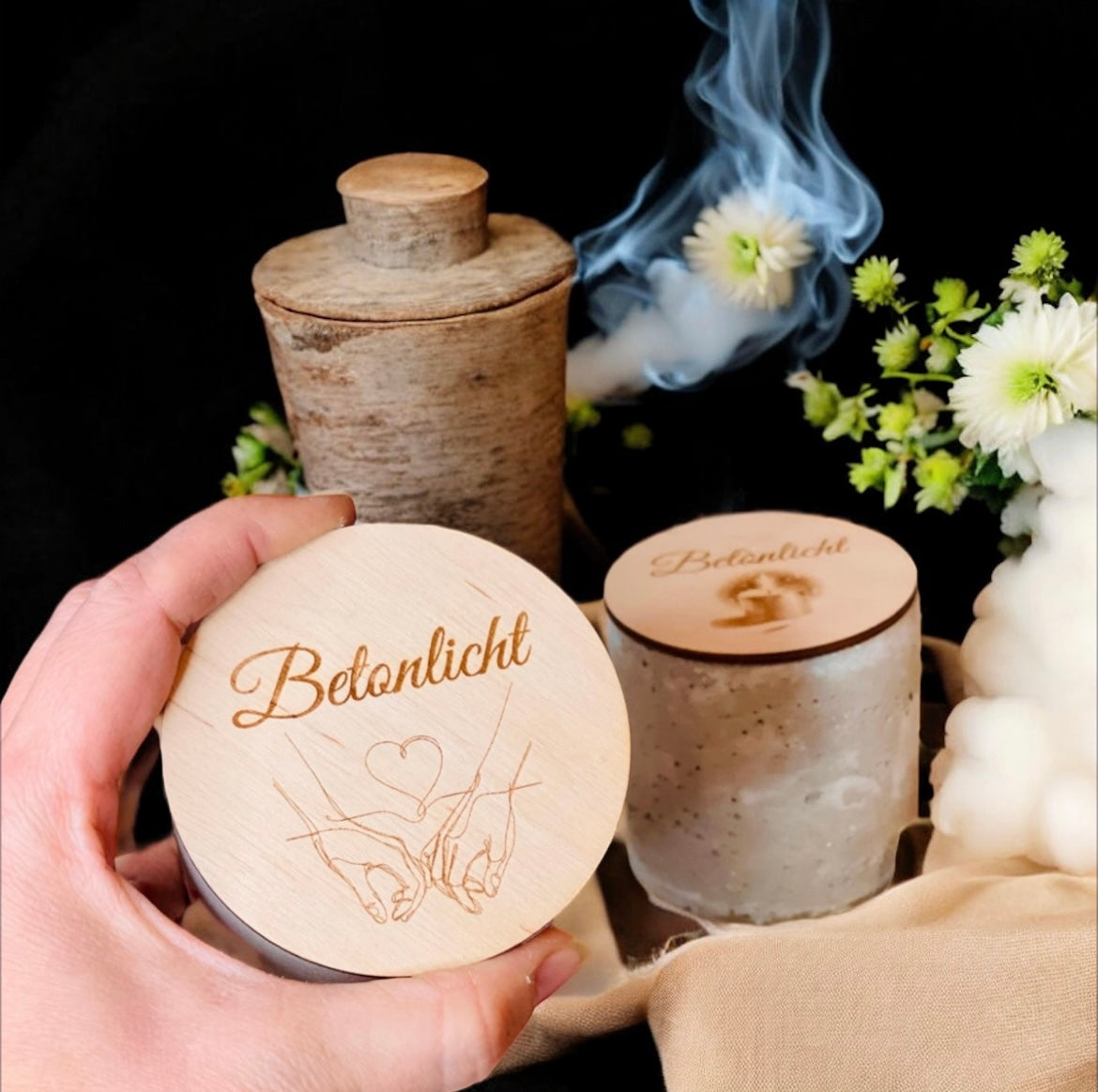 Betonkerze - Rustikale Kerze zum verschenken klein Outdoor-Kerze Betonkerze Das Glückswerk