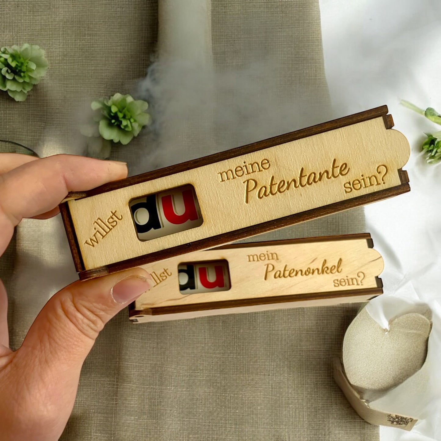 Schokoriegel Geschenk Box für willst du Patentante Patenonkel sein? schokoriegelbox Das Glückswerk