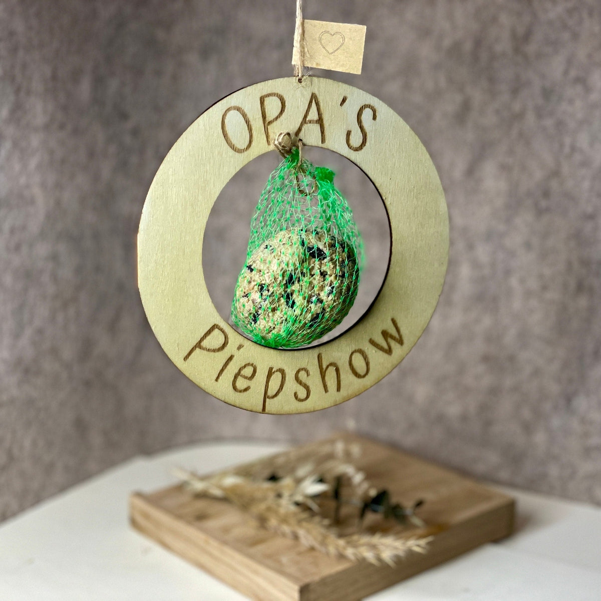 Opas Piepshow lustige Geschenkidee für Opa Papa Enkel Vogelhaus Vogelfutter Meisenknödel 15cm Piepshow Das Glückswerk