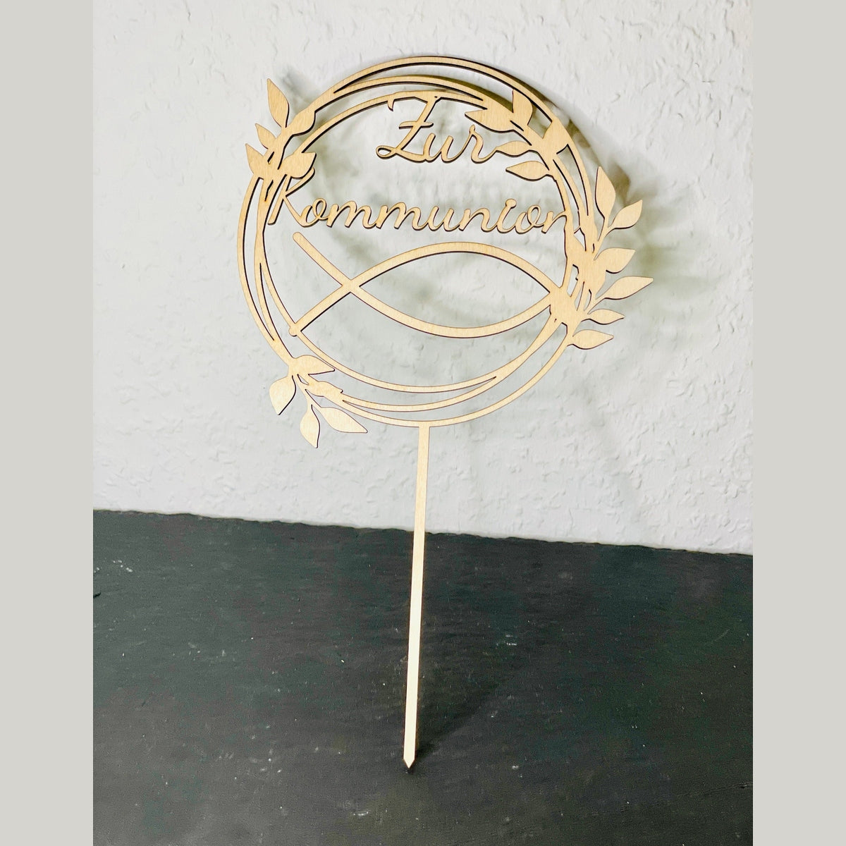 Cake topper zur Kommunion aus Holz als Tortendekoration cake Topper Das Glückswerk