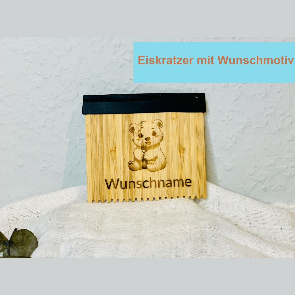 Eiskratzer personalisiert aus Holz Eiskratzer Das Glückswerk