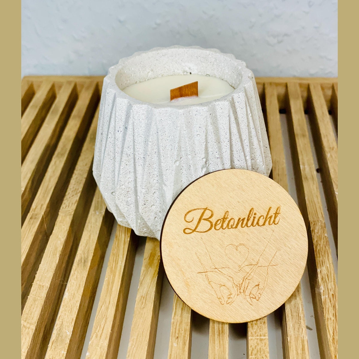 Betonkerze-Rustikale edele Kerze zum verschenken indoor-kerze mit holzdocht - Kerzenfresser Betonkerze Das Glückswerk