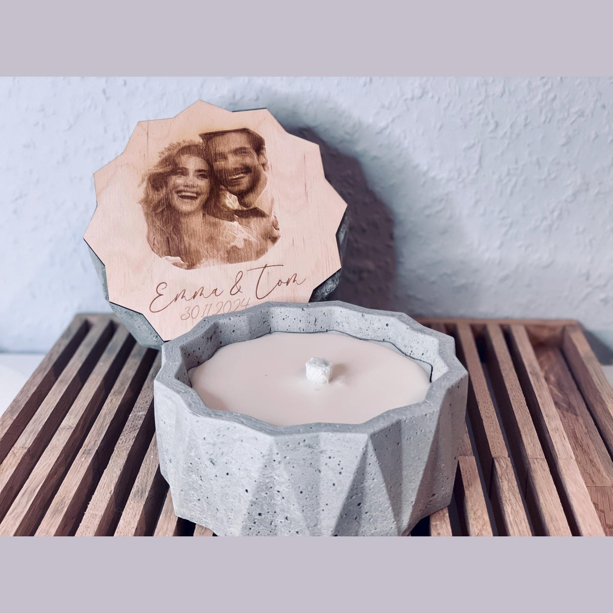 Betonkerze zur Hochzeit - Rustikale Kerze zum verschenke Outdoor-kerze Betonkerze Das Glückswerk