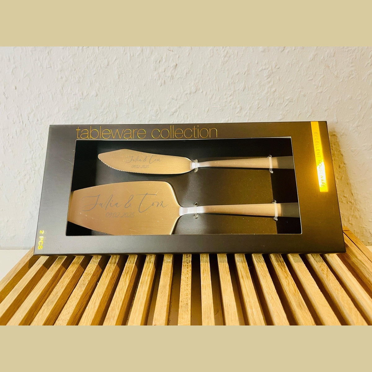 Tortenheber Set personalisiert für das Anschneiden der Hochzeitstorte Tortenheber Das Glückswerk