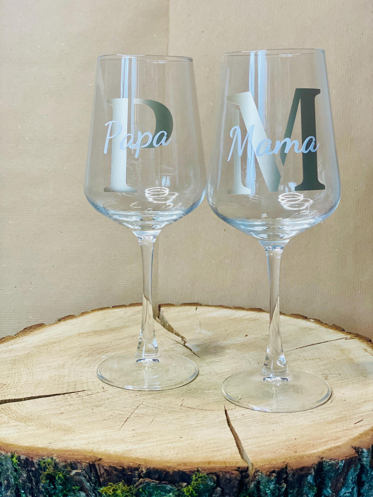 Weinglas personalisiert mit Namen, Weißweinglas Vinylplott Gravur, Geschenk Hochzeit Geburtstag, DasGlueckswerk, Küche & Genuss, Wine Glasses, glas