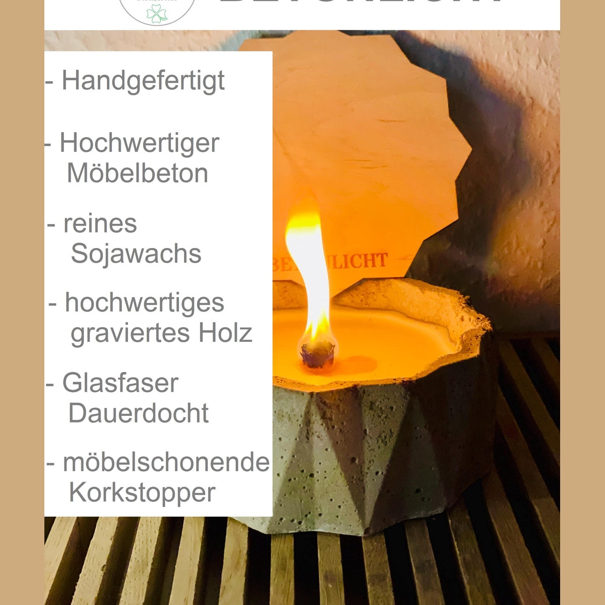 Betonkerze - edele Kerze, Sonderedition „BLACK&GOLD“ im Geschenkkarton Outdoor-Kerze Betonkerze Das Glückswerk