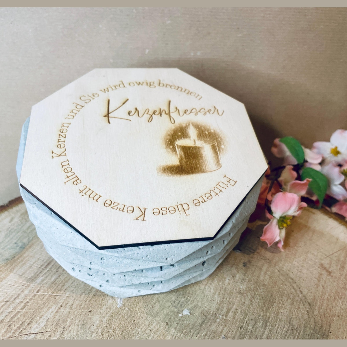 Betonkerze Kerzenfresser-Rustikale Kerze zum verschenke Outdoor-kerze Betonkerze Das Glückswerk