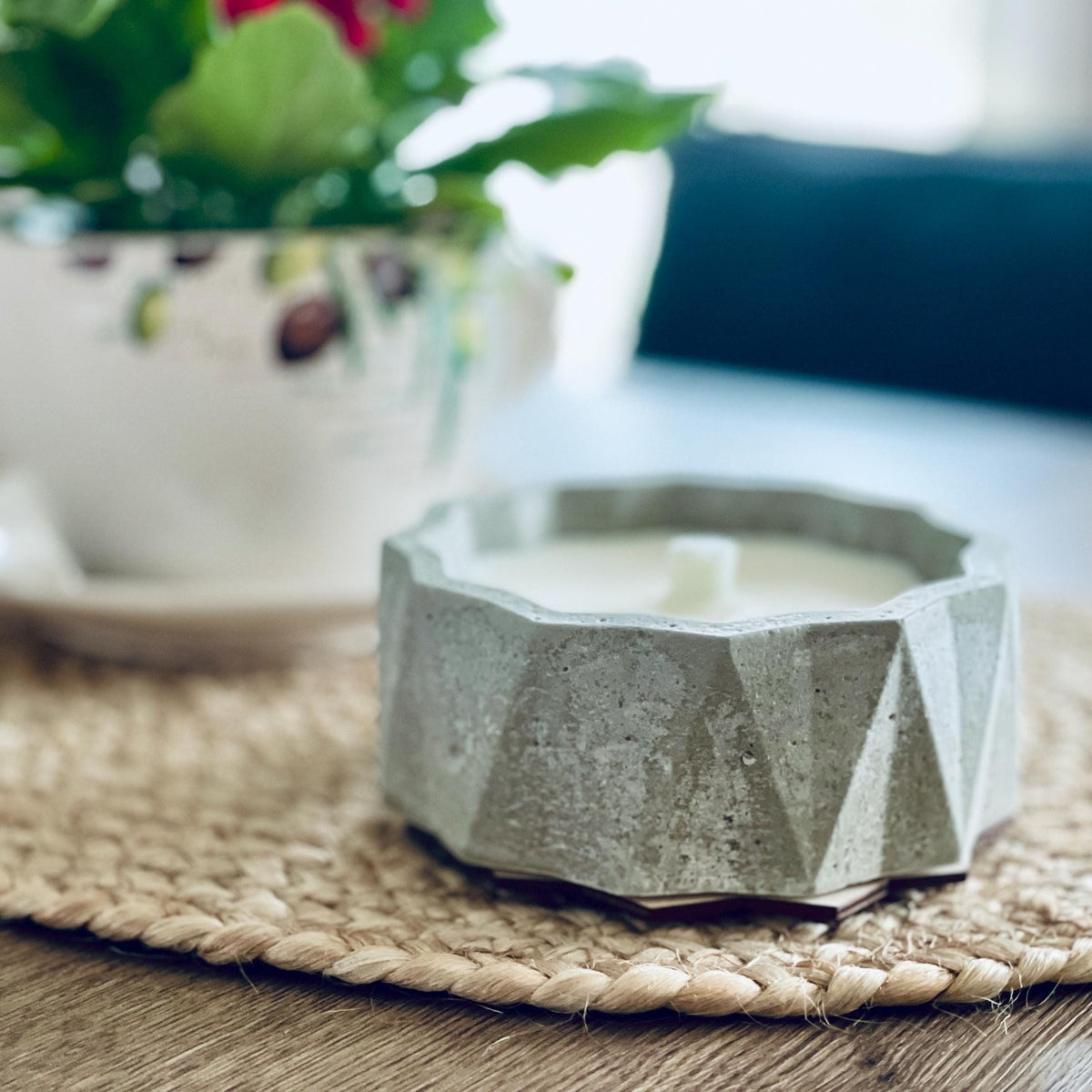 Elegante Graue Betonkerze – Zeitlose Dauerkerze aus Beton - outdoor Kerze als geschenkidee für Mama oder Oma Betonkerze Das Glückswerk