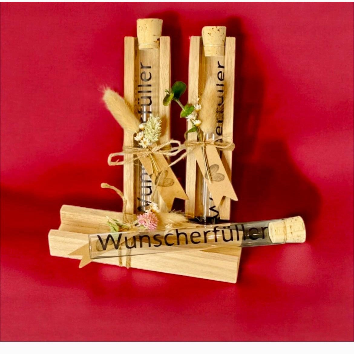 Geschenkset mit Reagenzglas-Wunscherfüller – Persönliche Wunschgläser für besondere Anlässe Wunscherfüller Das Glückswerk