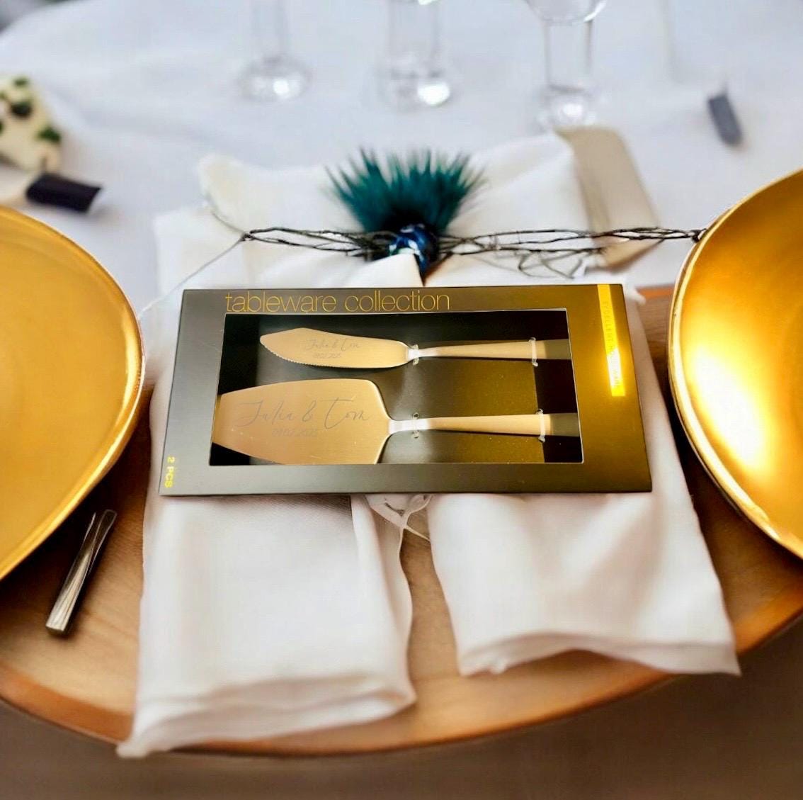 Tortenheber Set personalisiert für das Anschneiden der Hochzeitstorte Tortenheber Das Glückswerk
