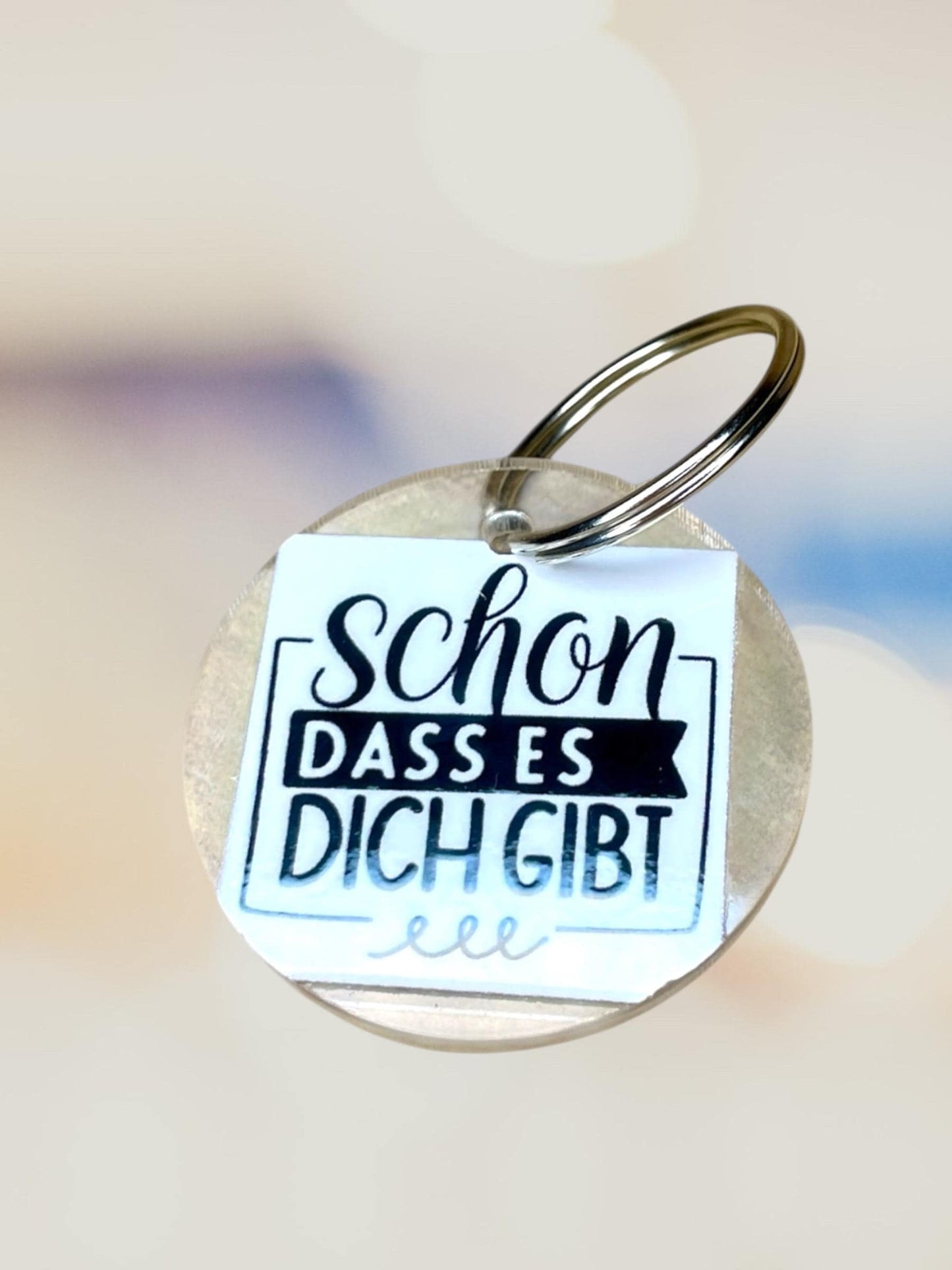 Schlüsselanhänger "Schön, dass es dich gibt" – Herzensbotschaft aus Acryl Schlüsselanhänger Das Glückswerk