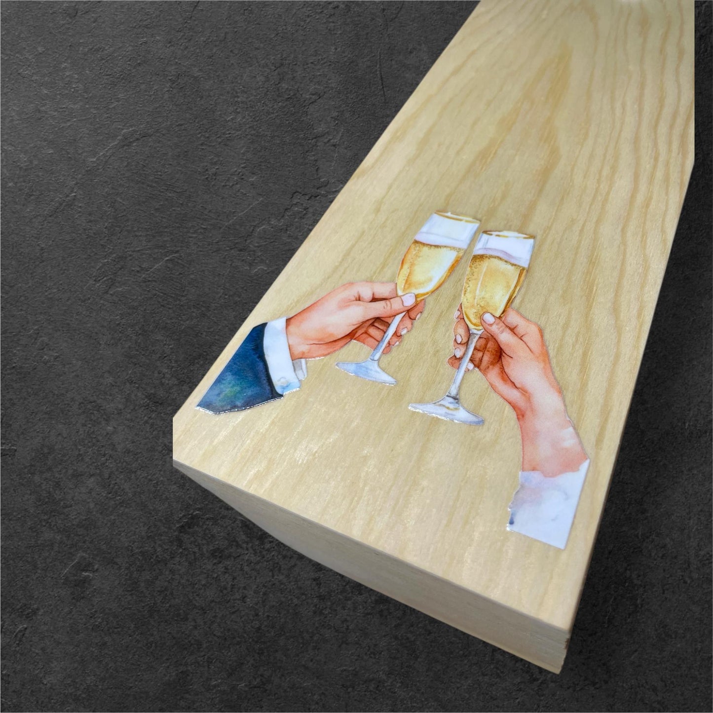 Personalisierte Weinkiste zur Hochzeit mit Acryl-Schrift & Gläsern | Geschenk für Brautpaar | Holzkiste für Weinflasche Gravur Das Glückswerk