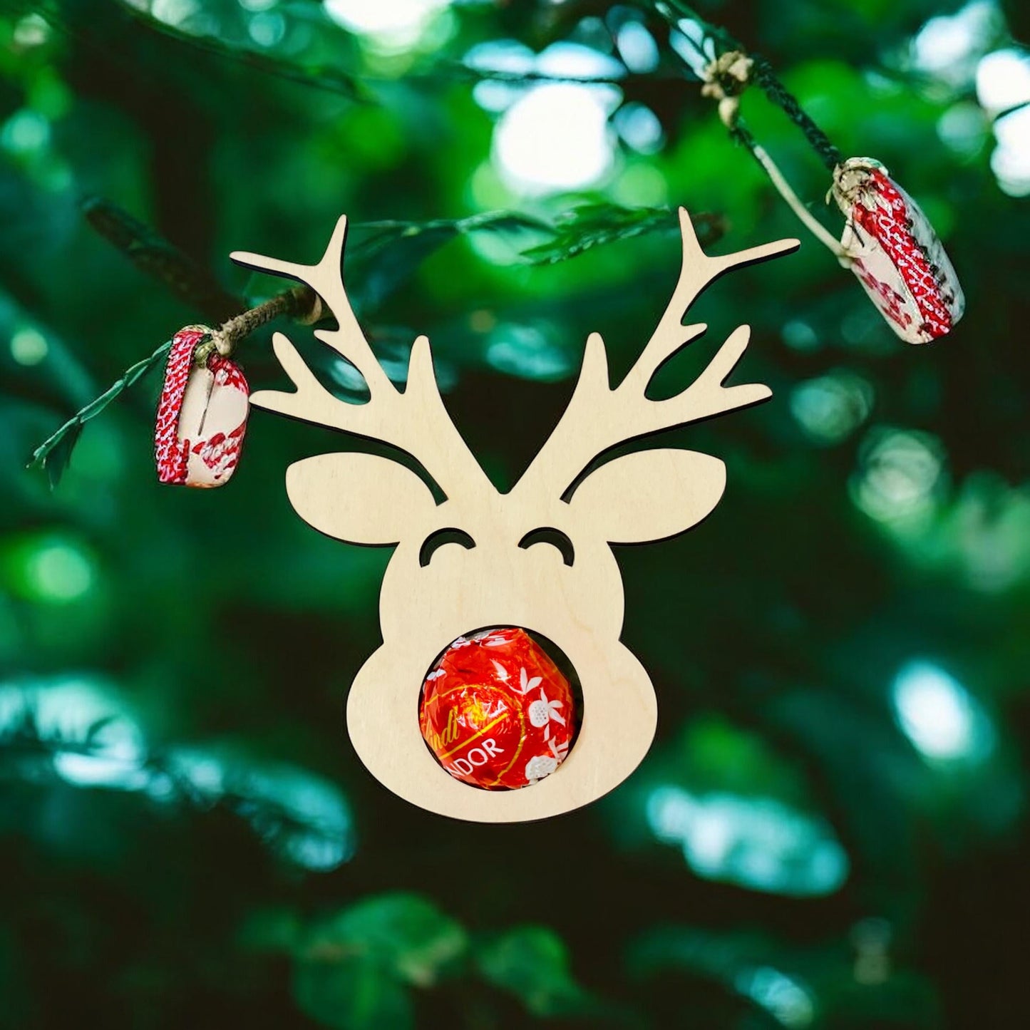 Rentier Weihnachtskugel für Schokoladenkugel als Geschenkidee Das Glückswerk