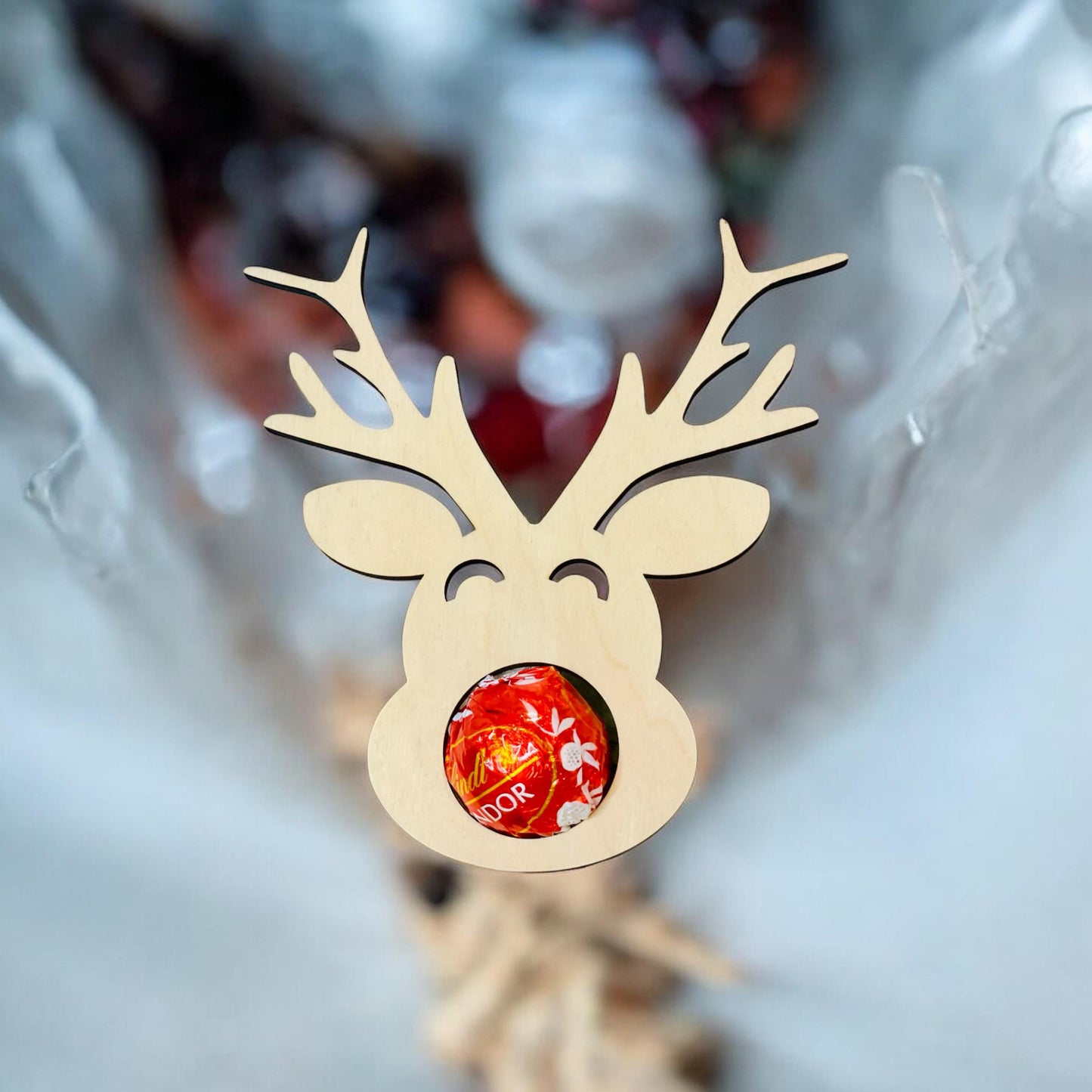 Rentier Weihnachtskugel für Schokoladenkugel als Geschenkidee Das Glückswerk