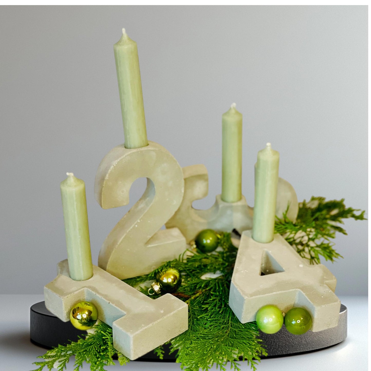 Adventskranz zahlen Weihnachtsdekoration Winterzeit für Stabkerzen Kerzen 1 2 3 4 Das Glückswerk