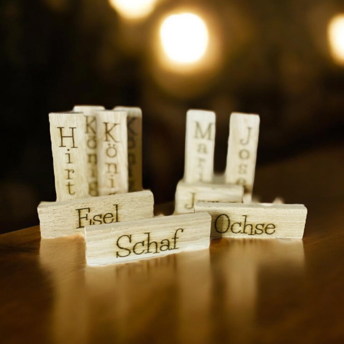 kleine minimalistische Krippe aus Holz Das Glückswerk