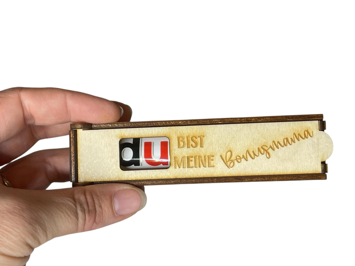 Schokoladenhülle Holz Verpackung für den Versand