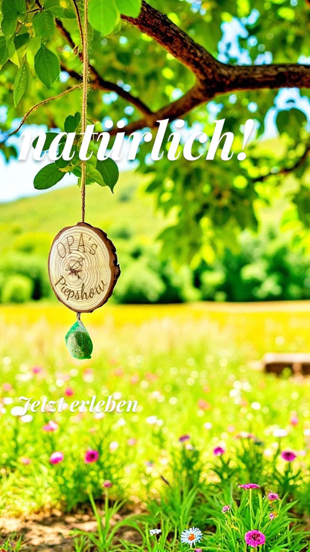 Baumscheibe Vogelfutterstation mit Gravur, personalisiert für Opa, 13-15 cm Durchmesser, DasGlueckswerk, Personalisierte Geschenk, Bird Feeders, baumscheibe