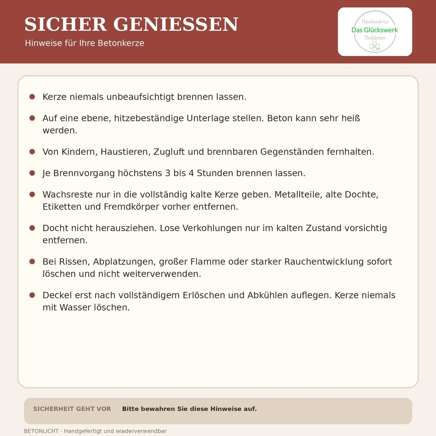 Betonkerze Glückslicht, handgegossen aus Möbelbeton und Sojawachs, Geschenk Hochzeit Geburtstag Jahrestag, DasGlueckswerk, Kerzen aus Beton, Garden Decoration, holz, wachs, Beton, Glasfaser