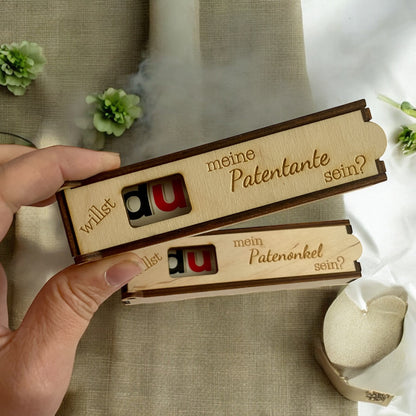 Schokoriegel Geschenk Box für willst du Patentante Patenonkel sein? schokoriegelbox Das Glückswerk
