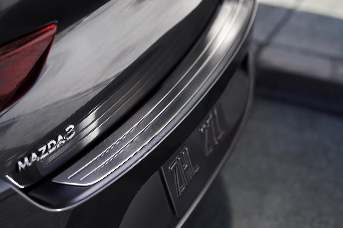 Mazda 3 BP ab 2018 Trittschutzleiste für den hinteren Stoßfänger BDEL-V4-080A Trittschutzleiste für den hinteren Stoßfänger Mazda