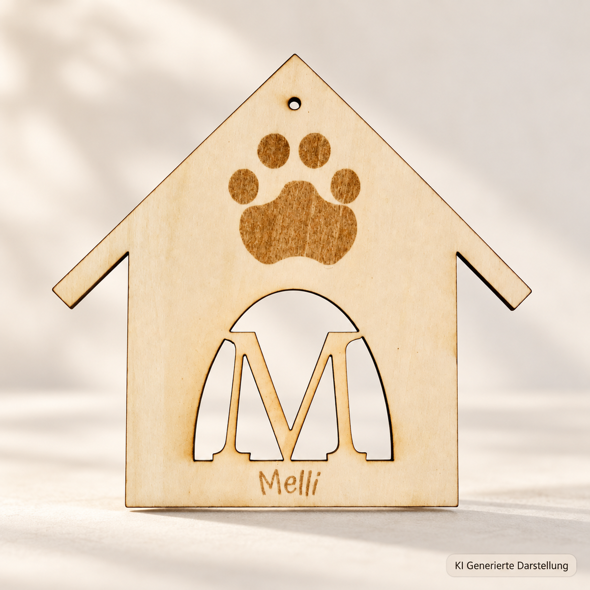 Hundehütten Schild personalisiert mit Hundename | Holzschild Hund mit Buchstabe & Name | Deko für Körbchen Hundeplatz