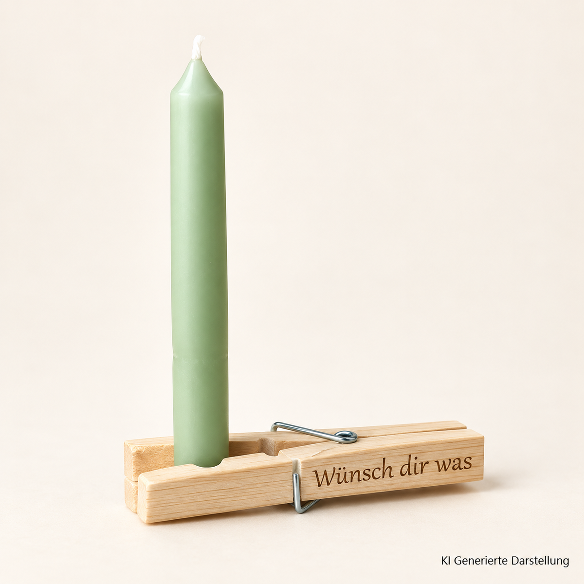 Geburtstagskerze Wäscheklammer Set, Wunsch dir was Aufschrift, kleines Geschenk zum Geburtstag