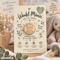 Windelmünze 2.0 aus Holz mit cremefarbener A6-Geschenkkarte für Mama und Papa