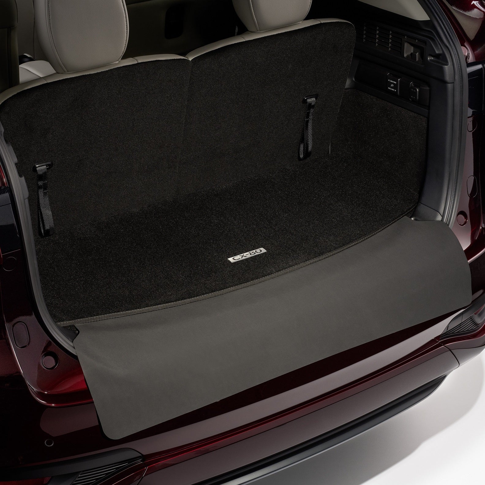 Mazda CX-80 KL ab 2024 Kofferraummatte mit Ladekantenschutz (für hochgeklappte 3. Sitzreihe) KJH4-V0-381 Kofferraummatte mit Ladekantenschutz (für hochgeklappte 3. Sitzreihe) Mazda