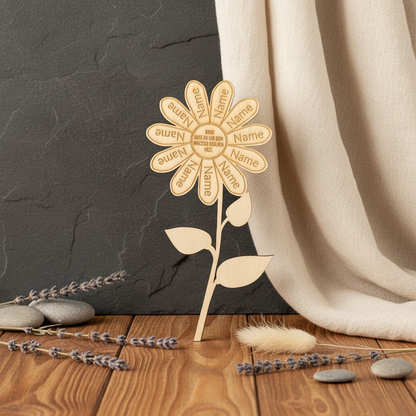 Personalisierte Holzblume Abschiedsgeschenk Erzieherin – Gravur mit Kindernamen – Danke fürs Wachsen lassen – Kita Geschenk Dekoration Das Glückswerk