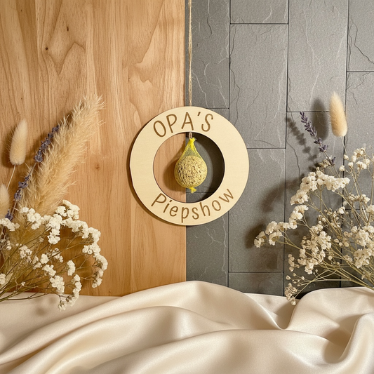 Opas Piepshow lustige Geschenkidee für Opa Papa Enkel Vogelhaus Vogelfutter Meisenknödel 20cm Gartendeko Das Glückswerk