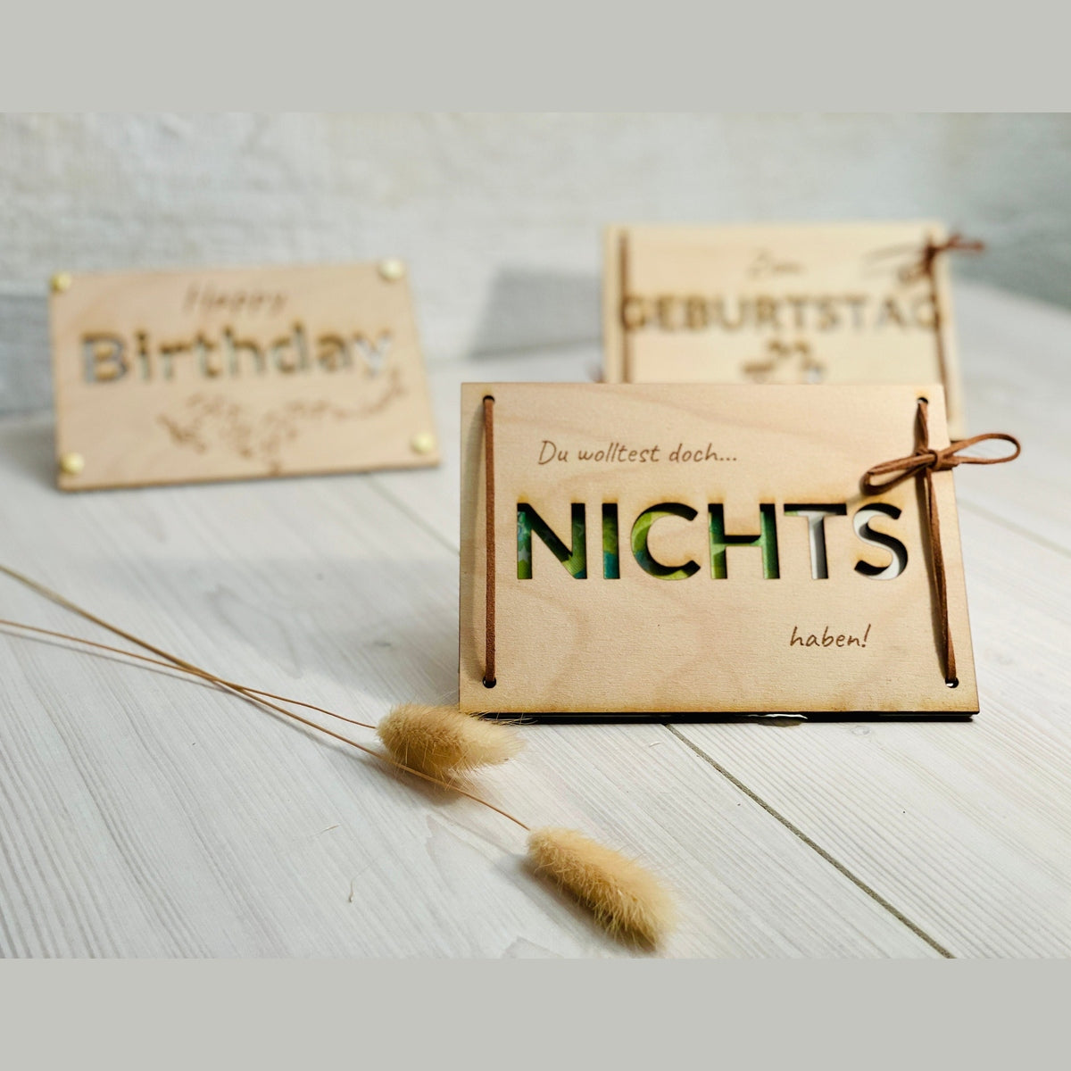 Geld Geschenk Karte Nichts mit Lederband oder Nieten Geschenkkarte Das Glückswerk