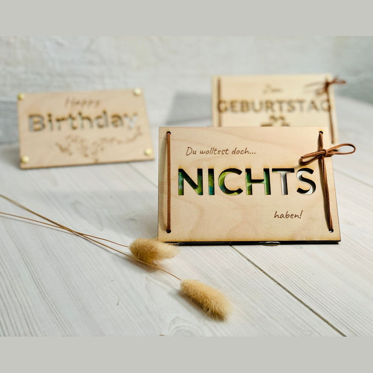 Geld Geschenk Karte Nichts mit Lederband oder Nieten Geschenkkarte Das Glückswerk