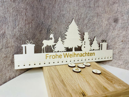 Individualisierter Adventskalender rehntier aus Holz Das Glückswerk