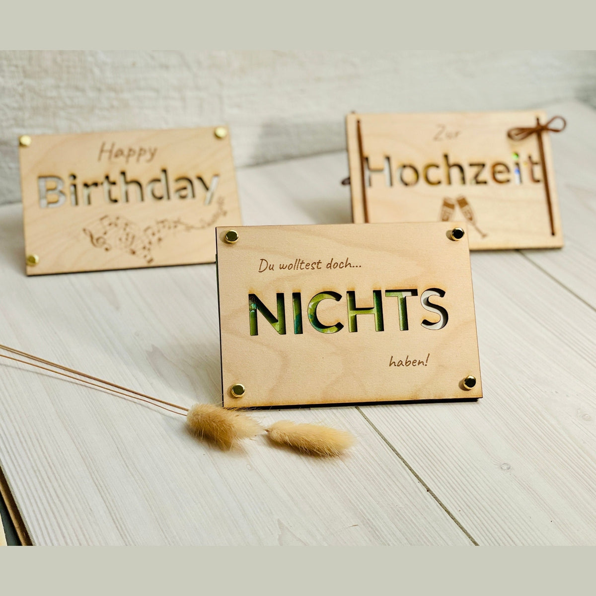 Geld Geschenk Karte Nichts mit Lederband oder Nieten Geschenkkarte Das Glückswerk A7 Lederband
