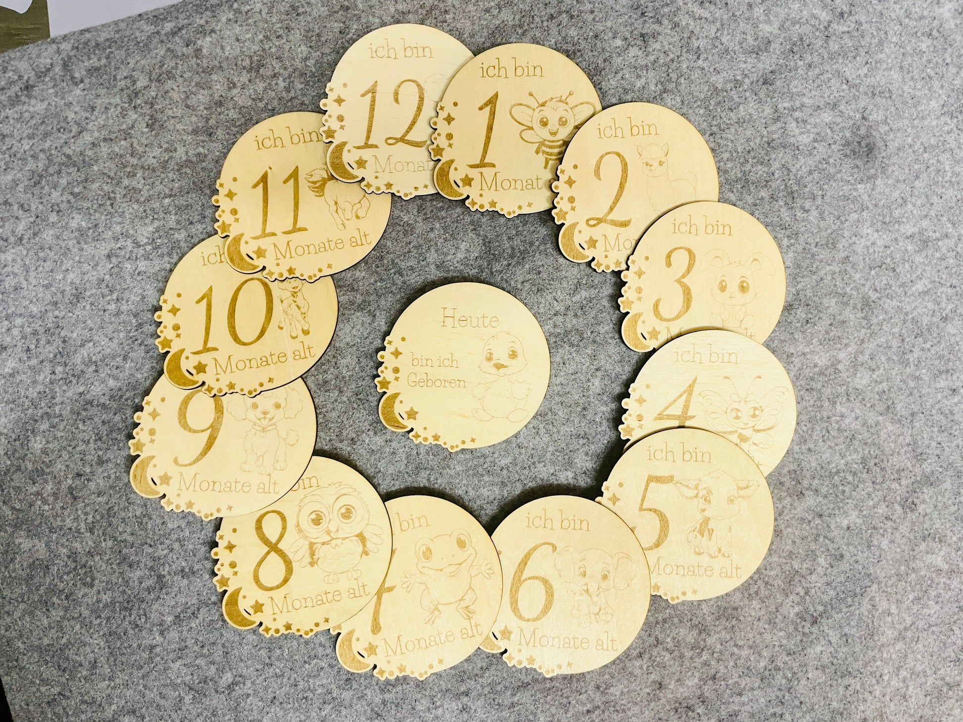 Schwangerschaft Meilenstein karten 1-12 Monate Geburt Baby Das Glückswerk