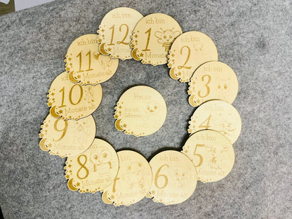 Schwangerschaft Meilenstein karten 1-12 Monate Geburt Baby Das Glückswerk