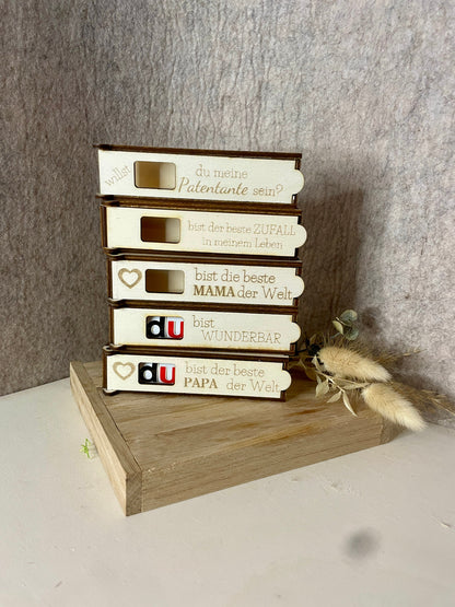 Schokoriegel-Box als Geschenkverpackung – Nahaufnahme