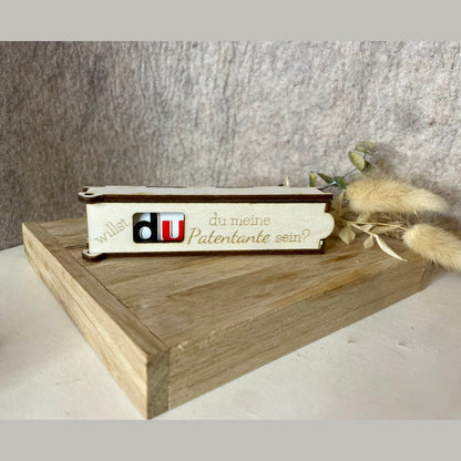 Schokoriegel Geschenk Box für willst du Patentante Patenonkel sein? schokoriegelbox Das Glückswerk