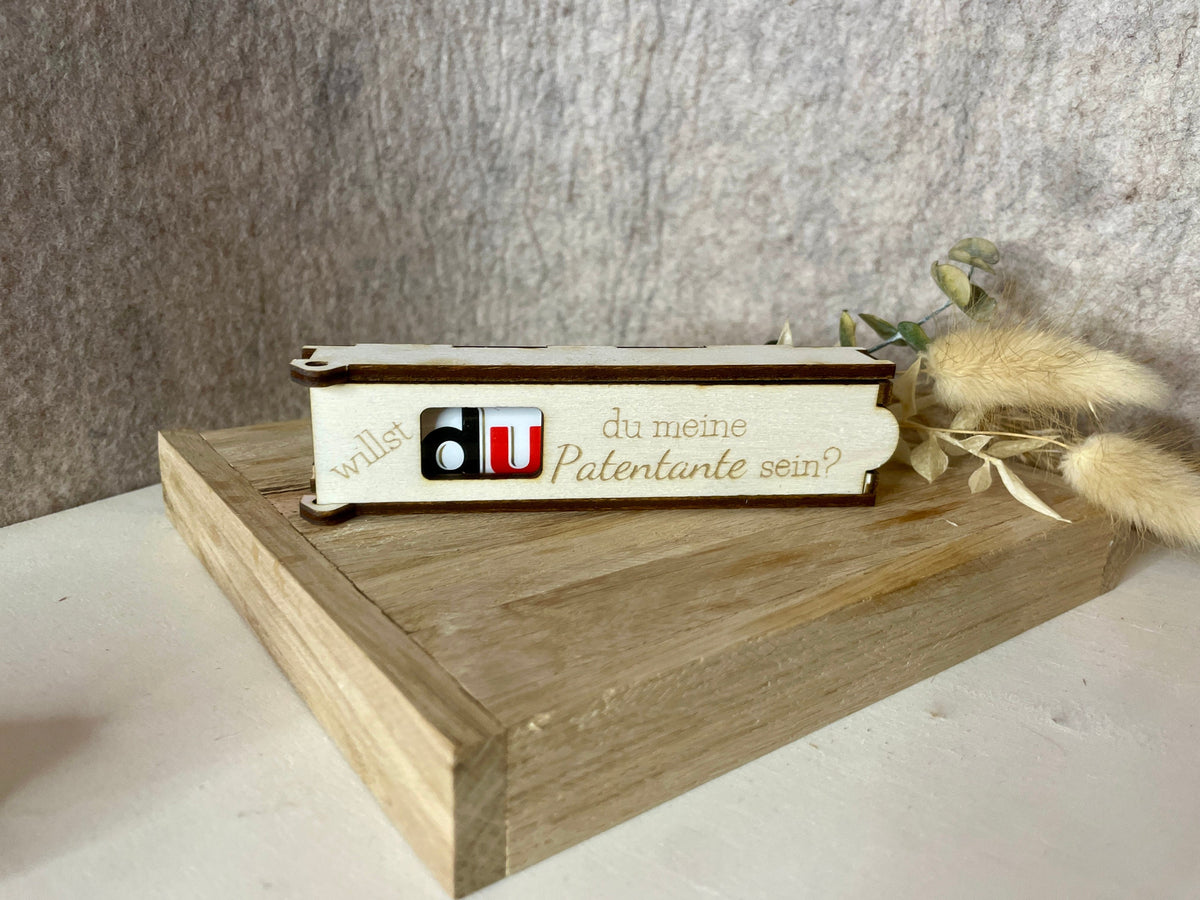 Schokoriegel Case Holz Textvariante Bester Zufall in meinem Leben