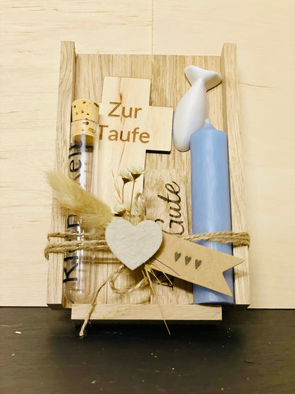 Konfirmationsgeschenk-Set mit Kerze und Röhrchen, Gesamtgröße 17x11 cm – Verpackung