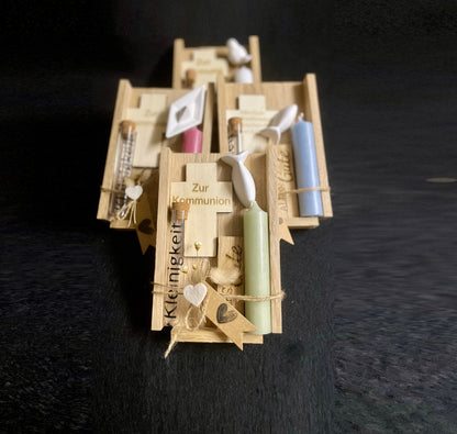 Geschenkset Taufe, Geschenkset Kommunion, Taufe Geschenk, Kommunion Geschenk, Kerze Fisch Kreuz, religiöses Geschenk, christliche Symbole, Taufkerze, Kommunionskerze, Taufe Andenken, Glaubensgeschenk, religiöses Set,