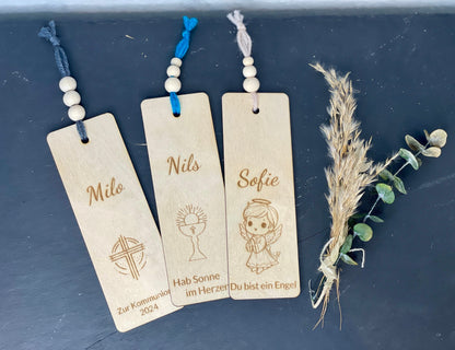 Lesezeichen Taufe Kommunion, Geschenk zur Taufe, Geschenk zur Kommunion, individuelles Lesezeichen, Andenken Taufe, Lesezeichen für Kinder, Holz Deko Lesezeichen, Holz Geschenke Taufe, Taufe Erinnerungsstück.