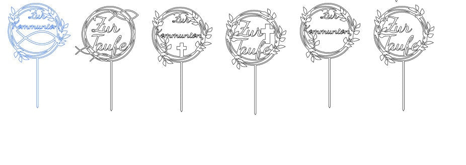 Cake Topper SVG Taufe, Laserdatei für Tortendeko, Download für Holz Acryl und Papier, DasGlueckswerk, Digitale Laserdateien, Cake Toppers, 