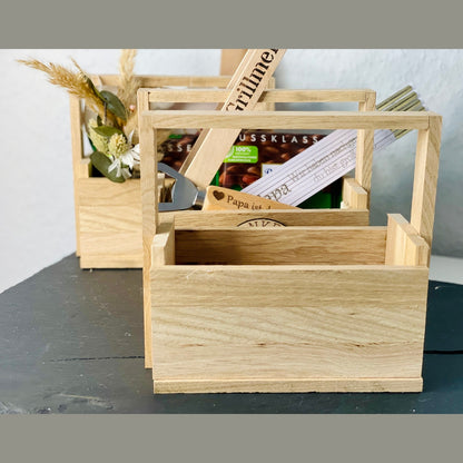 Geschenkkorb individualisierbar aus Holz diy Geschenk Geschenkkorb Das Glückswerk