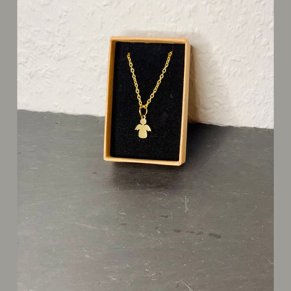 Halskette >> goldener Engel << im Schmuckkästchen mit Wunschgravur Kette Das Glückswerk