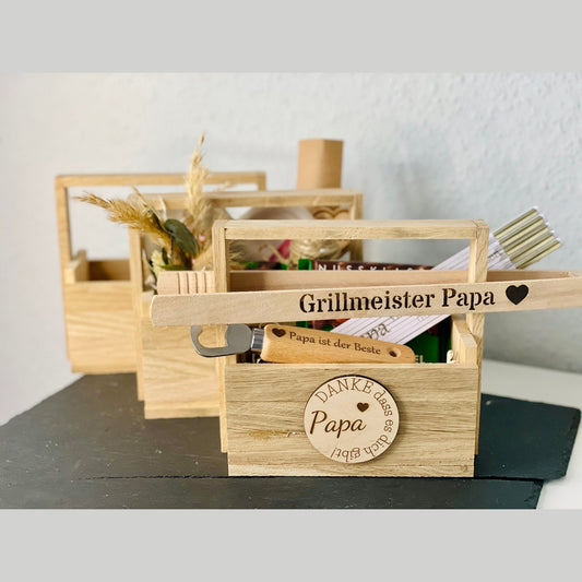 Geschenkkorb individualisierbar aus Holz diy Geschenk Geschenkkorb Das Glückswerk