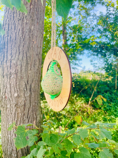 Opas Piepshow lustige Geschenkidee für Opa Papa Enkel Vogelhaus Vogelfutter Meisenknödel 20cm