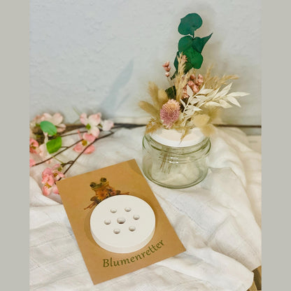 Handgefertigter Blumenretter aus Raysin- die perfekte Geschenkidee passend für Glück Gläser Blumenretter Das Glückswerk